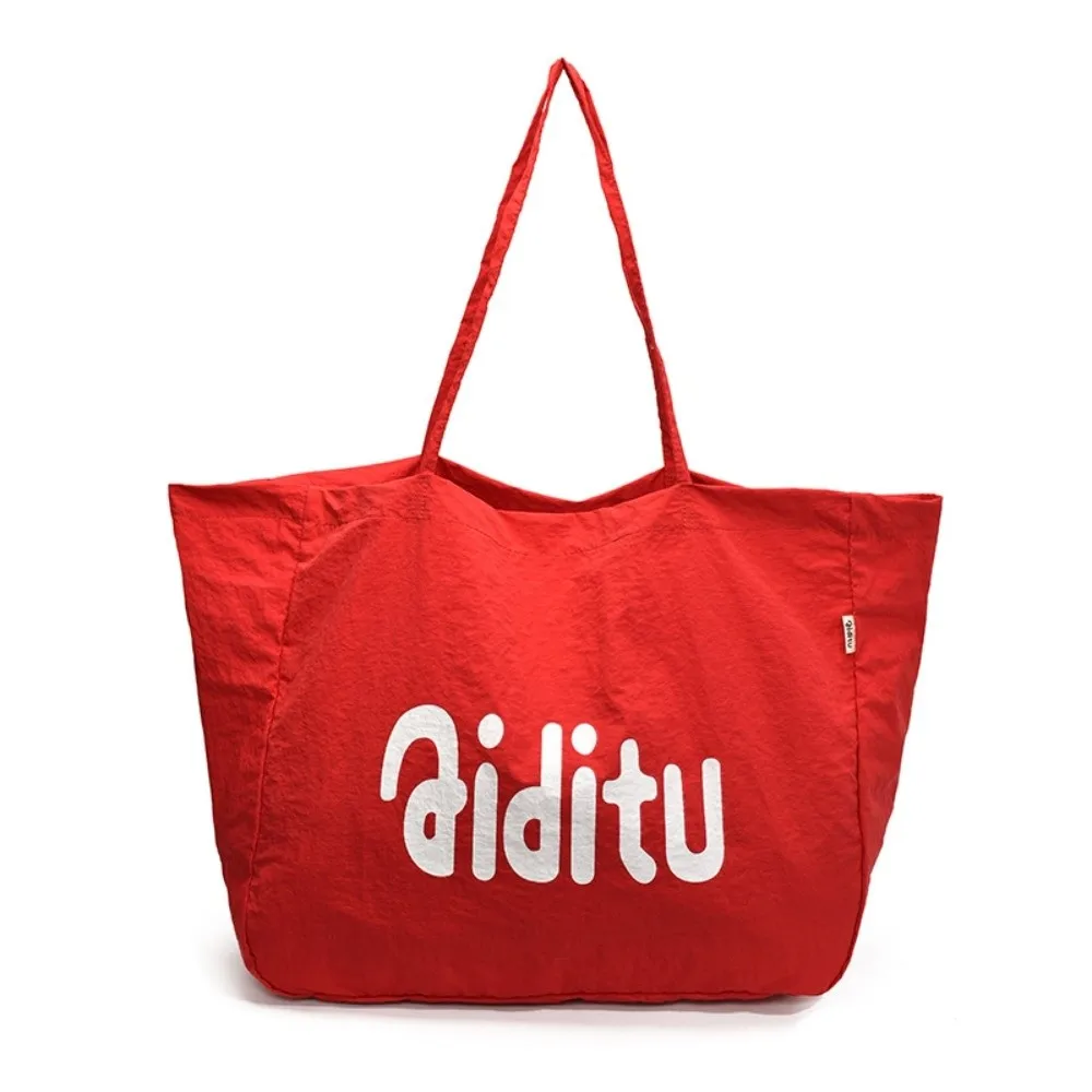 

Solid Color Oversize Tote Bag High Capacity Commuting Letter Shoulder Bag Travel Versatile Women's Handbag Student School Bags