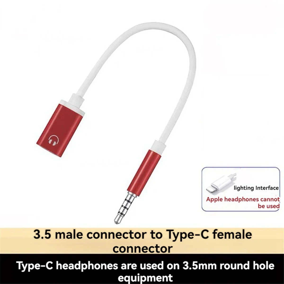 3.5mm Male to Type C Female Audio Cable Cord, Analog Audio Jack Headphone Audio Adapter for MP3 Player, Laptop,Tablet A HOT