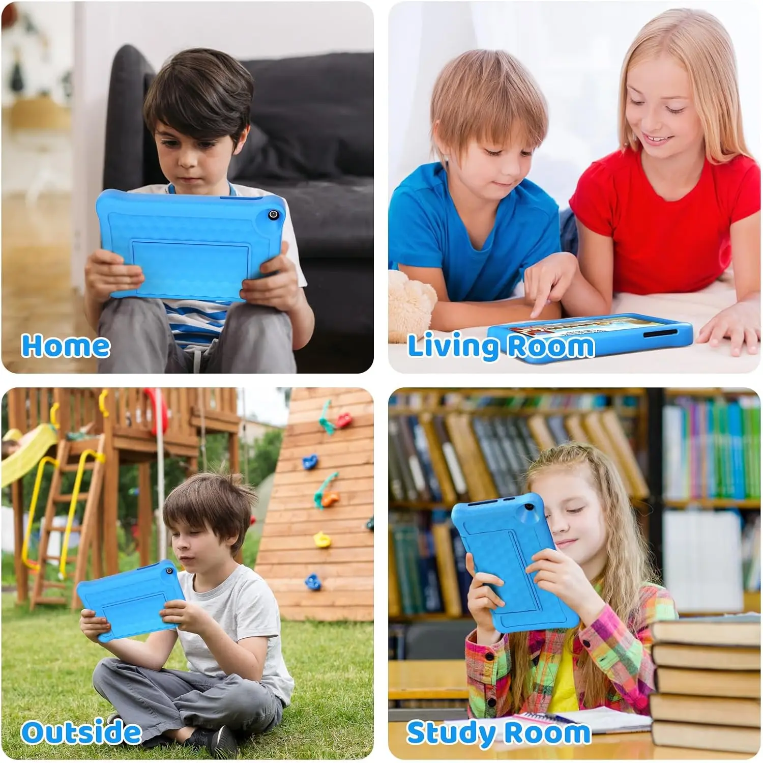 Tavoletta per bambini da 8 pollici Tavolette Android 12 2 GB RAM 64 GB ROM 1280 x 800 IPS Schermo HD WiFi Bluetooth Doppia fotocamera Custodia per controllo parentale