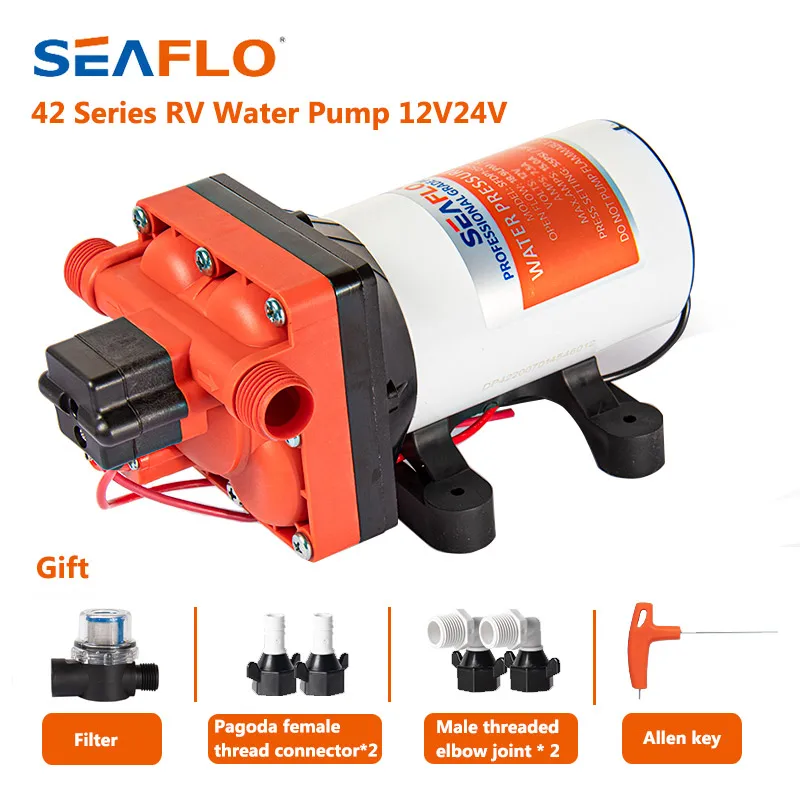 Seaflo 42 Series RV Water Pump High Flow Super Quiet Dc Electric Water Heaters Pump Kitchen Sinks Heat Pump Water Heaters