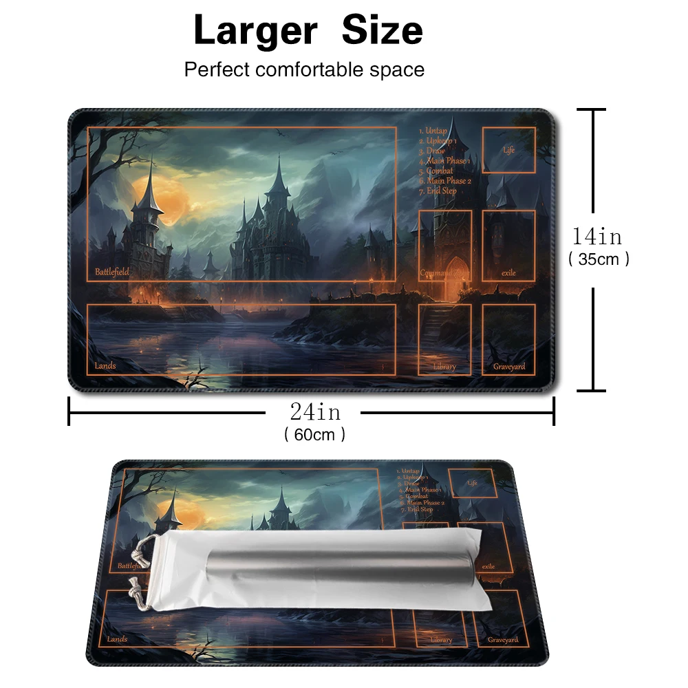 Hidden Evil- Board Game TCG Playmat Table Mat Game Size 60X35 CM Mousepad Compatible for MTG CCG