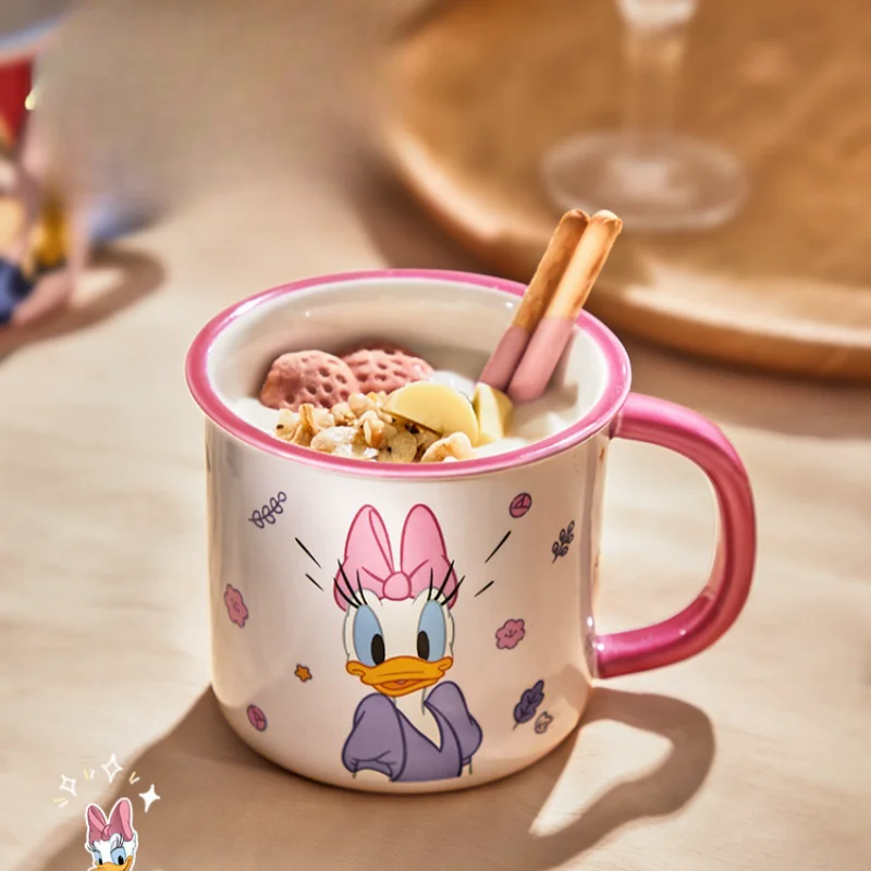 Disney Anime Peripherals Children's Household Drinking Baby Cartoon Cute Milk Cup Ceramic Mug for Girls Couple's Cup Gifts