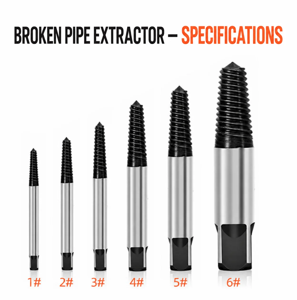5/6Pcs Screw Extractor Drill Bit Set Damaged Screws Remover Extractor Woodworking Tools Broken Bolt Water Pipe Extractor