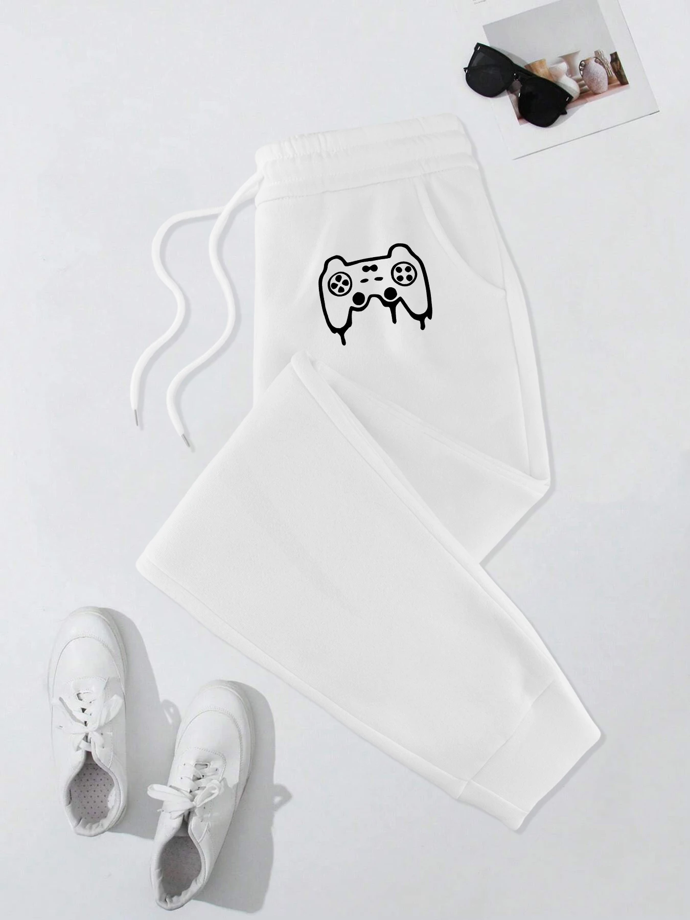 

Мужские повседневные брюки для бега с принтом игровой консоли, модные осенние спортивные штаны, теплые брюки с карманами, уличные мягкие мужские спортивные штаны