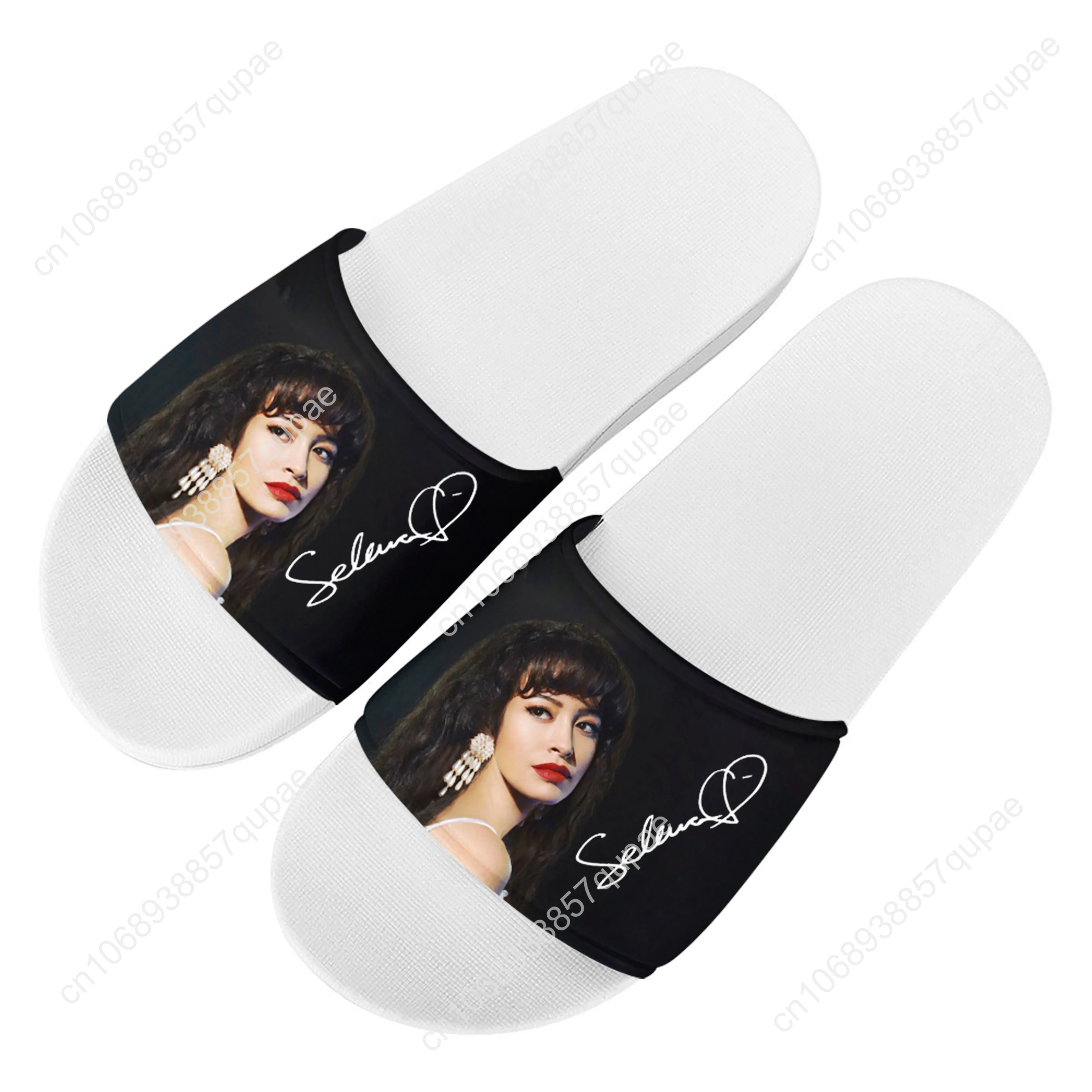 Selena Quintanilla Singer Slippers Home Water Shoes Men Women Teenagers Beach Pool Sandals High Quality Custom Summer Slipper 3