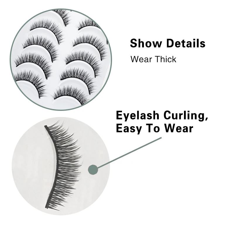 DEVOSERVICE Lashes 6/10pairs Natural Short False Eyelashes 3D Mink Lashes Extensions False Eyelashes Faux Cils Makeup Wholesale