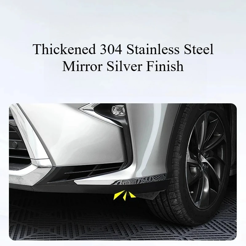 For Lexus RX300/RX200t 2016-2022 Front Bumper Corner Protector Anti‑Scratch Bright‑Trim Molding Anti‑Collision Guard Accessories