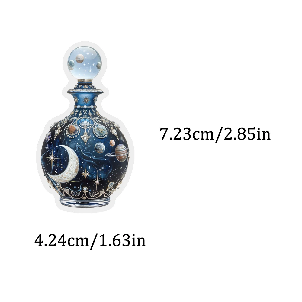 50PCS Exquisite Kunst Mondphase Flasche PET Aufkleber Kreative Mond Dekoration Wasser Tasse Telefon Fall Laptop Sammelalbum Schreibwaren Box
