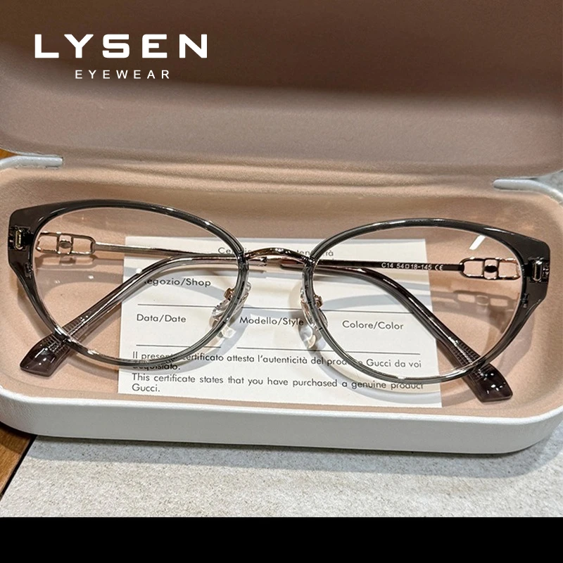 LYSEN موضة فراشة الإطار مكافحة الضوء الأزرق وصفة طبية النظارات البصرية المضادة للإشعاع النساء الرجعية القراءة قصر النظر النظارات