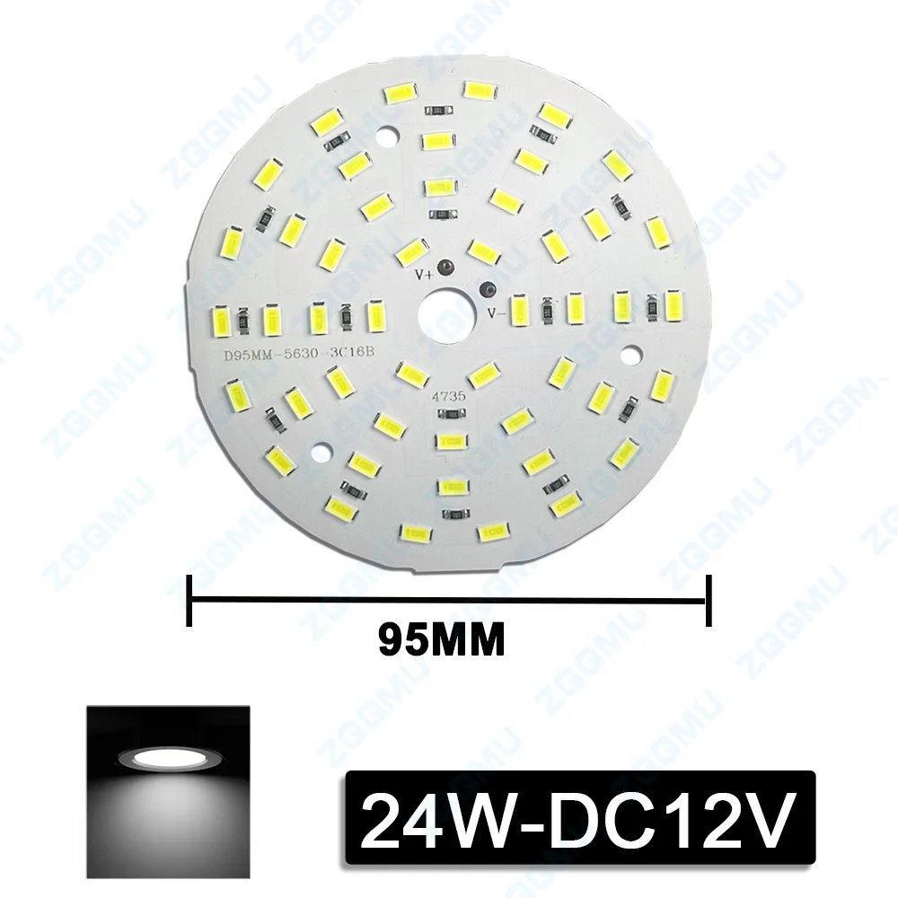 جولة LED لوحة دارات مطبوعة DC12V 3 واط 5 واط 7 واط 12 واط 24 واط الجهد المنخفض 5730 2835 SMD 3000 كيلو الأبيض الدافئ 6000 كيلو كول الأبيض ضوء لمبة رقاقة للمنزل #4
