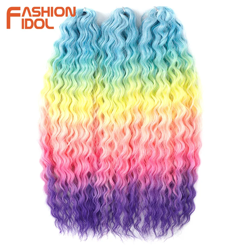 Ariel Hair Synthetisch Twist Gehaakt Krullend Haar 24 Inch Watergolf Vlechthaar Ombre Blond Bruin Diepe Golf Vlechthaarverlenging