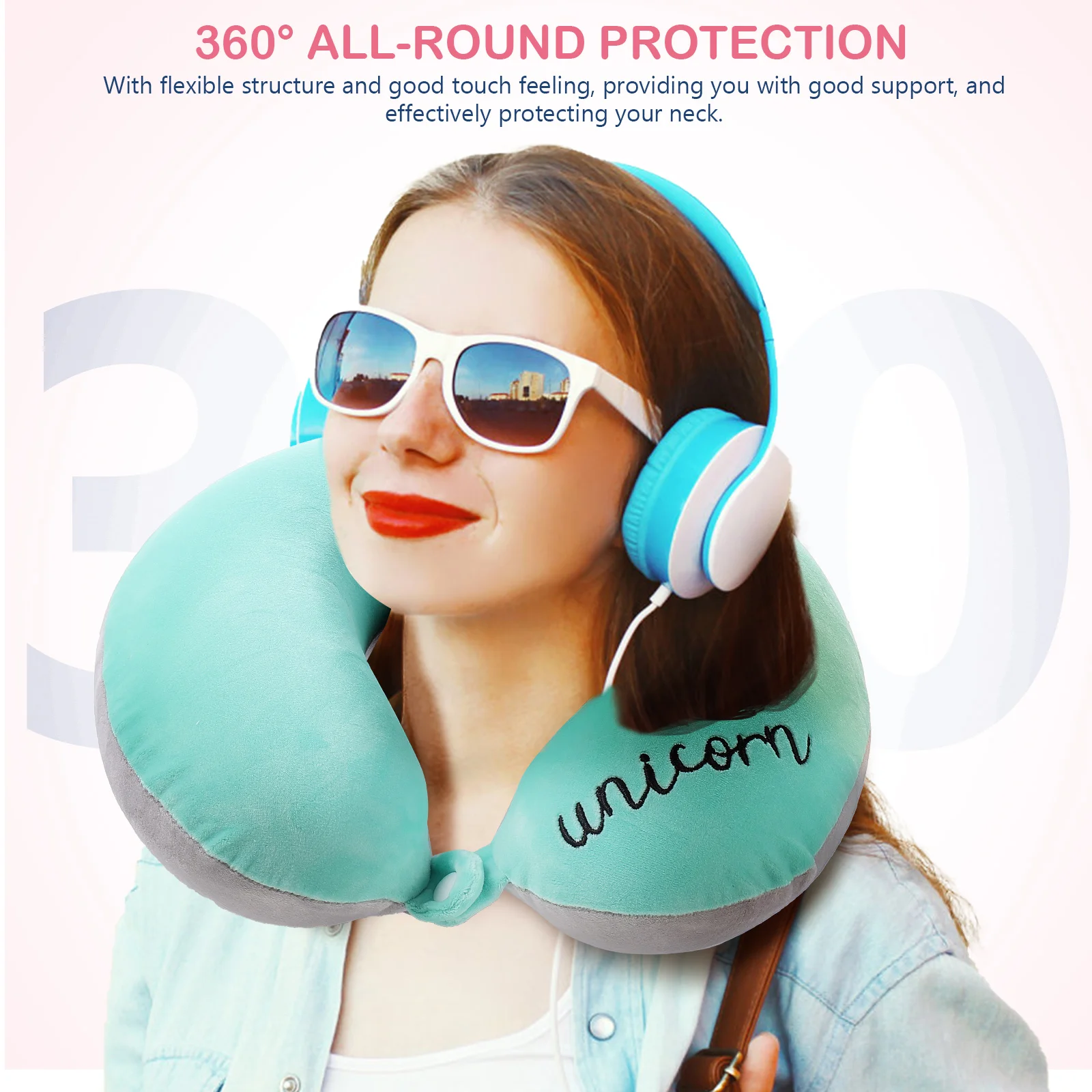 Unicorn U-shaped Pillow Napping Neck Cushion Office Sleeping Car Airplane Accessories Support Bed Pillows