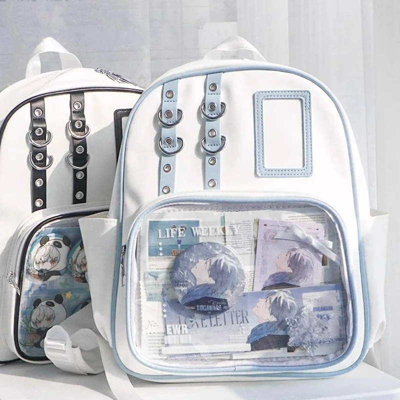 حقيبة ظهر مدرسية شفافة جديدة لعام 2025 بتصميم عملي، حقيبة يد للطلاب للحرم الجامعي، مصنوعة من مادة البولي يوريثان الناعمة، شكل...