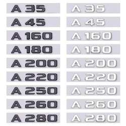 3D ABS Car Tail Rear Trunk Letters Emblem Badge Sticker for Mercedes Benz A63 A180 A200 A220 A250 A260 A Class W177 W176 4MATIC
