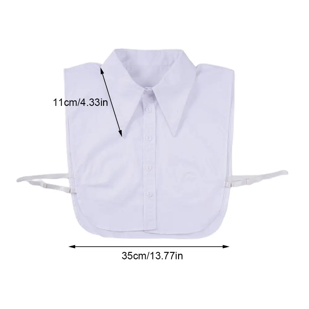 NEW Big Lapel Fake Collar Shirt Detachable Dickey Collar Half Shirt Blouse Cotton White False Collar For Women Girls Outfit