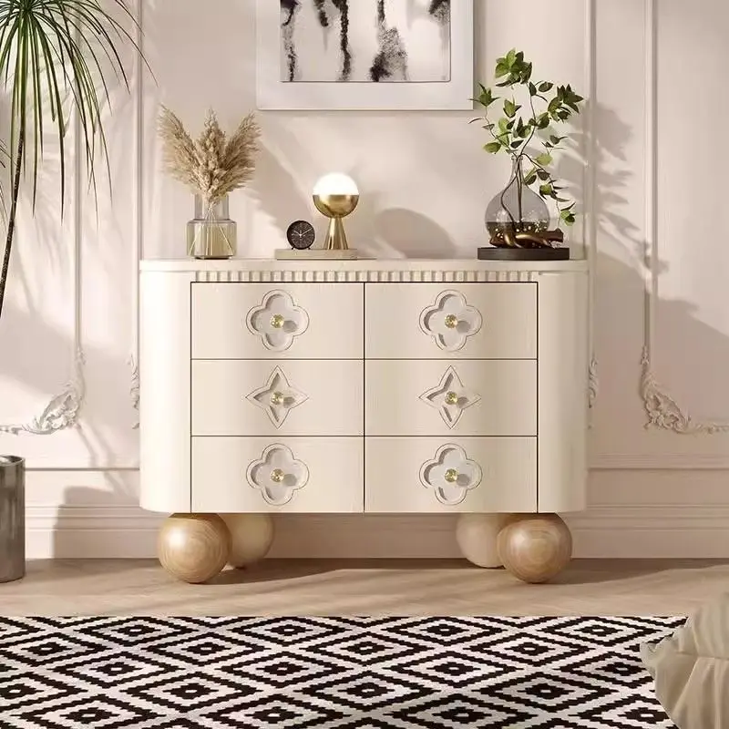 

six-chest cabinet, solid wood retro locker, bedroom and living room storage, decorative cabinet, entrance cabinet