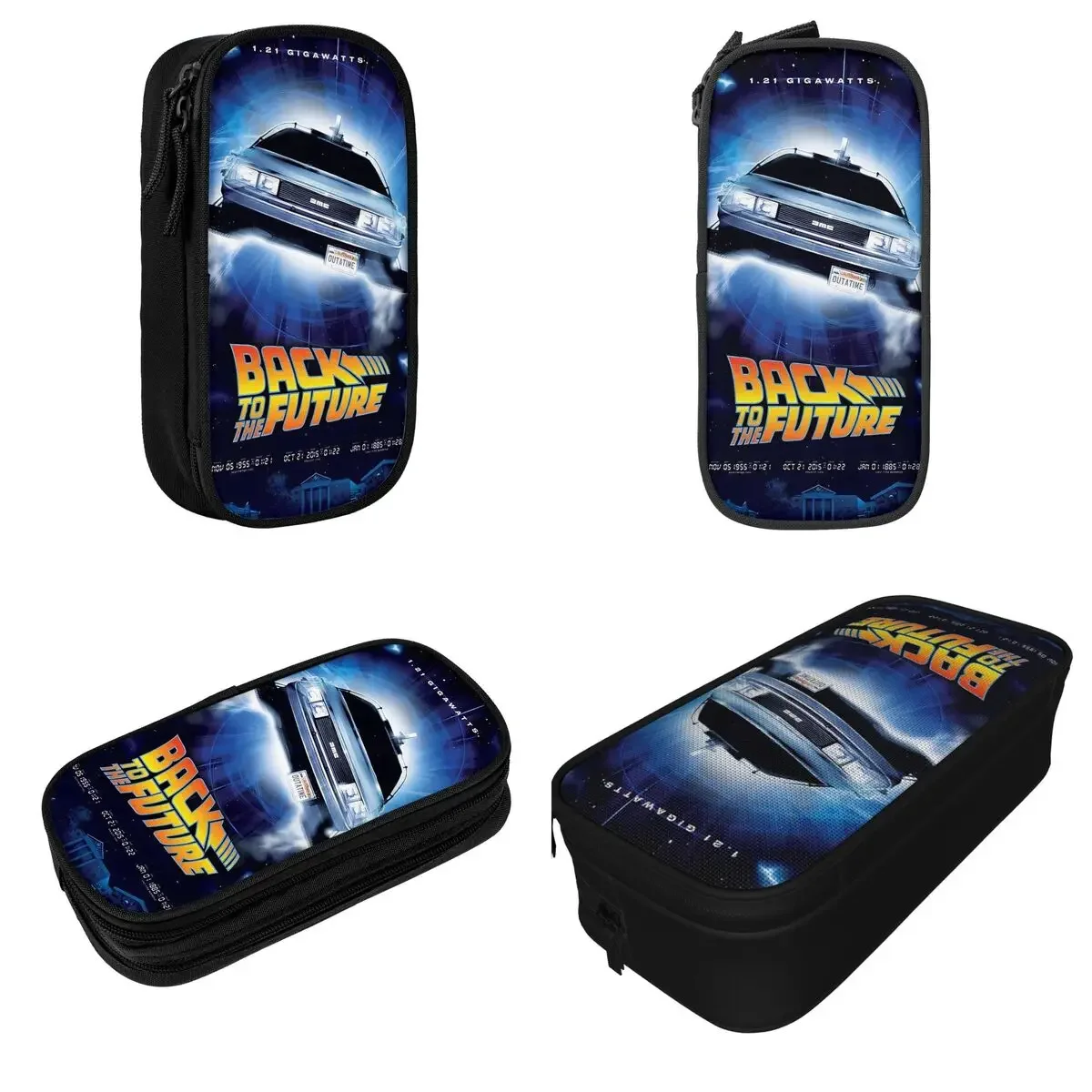 Back To The Future Pencil Case Science Fiction Pencil Box Pen Holder for Student Big Capacity Pencil Bags Office Stationery