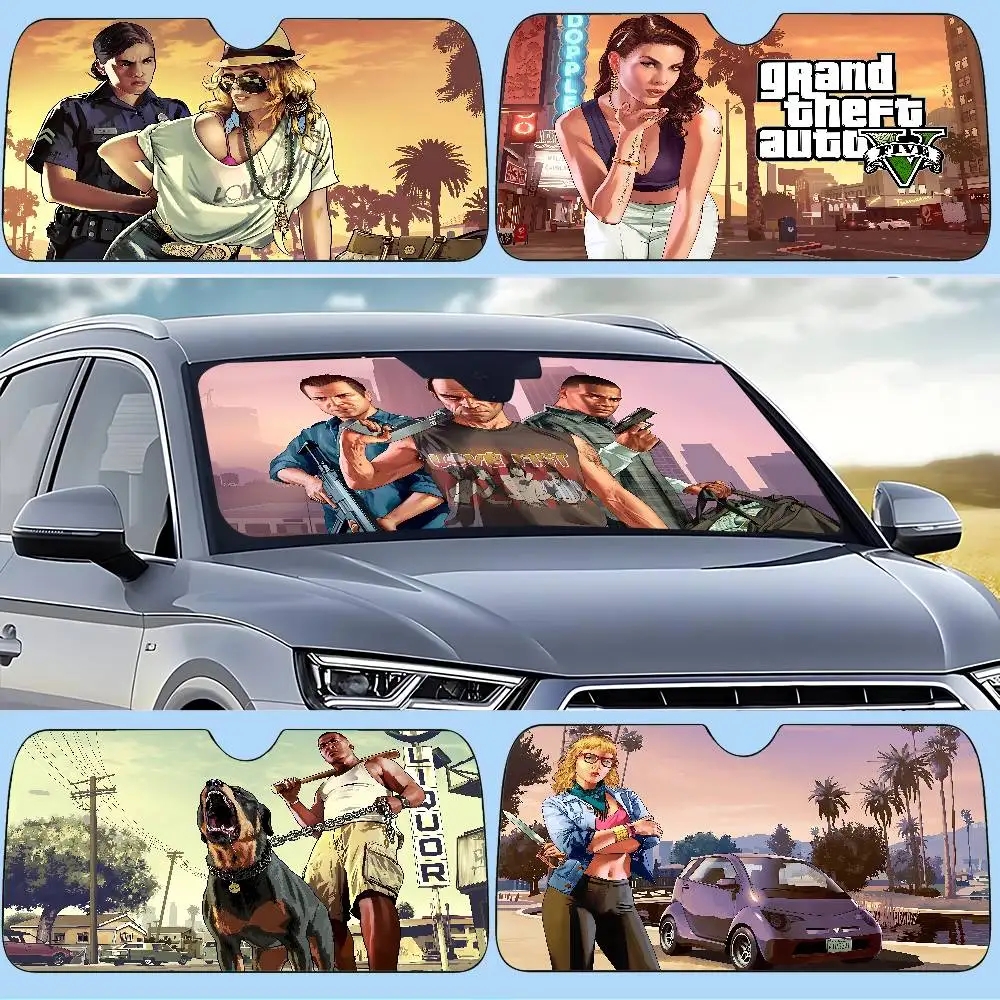 

Cool A-Grand Theft-s Auto-w Car Sunshade Curtains 130x70cm Car SunShade Windshield Cover UV Protection Auto Visor Accessories Fo