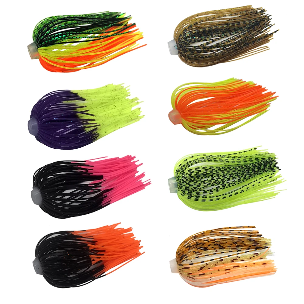 5 pcs/lot  88 Strands  64mm Silicone Skirts  Elastic hole Umbrella skirts Fishing Accessories Buzzbaits Spinner Buzz Bait