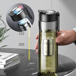 FANJANE Magnetic Tea Cup with Magnet Tea Infuser -20 to 100℃ BPA FREE 1000ml Sport TRITAN Plastic Water Bottle Cup with Filter