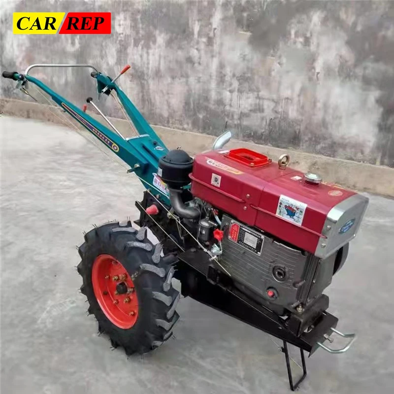 Multipurpose Walking Tractor Rotary Machine Tiller Power Generation Diesel Engine For Sale 15 Horse Riding Electric Motor