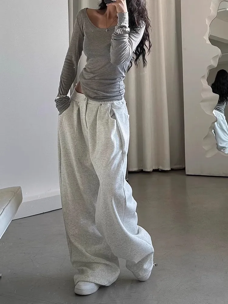 بنطال ذو قصة أرجل واسعة خفيف للنساء شتوي مبطن بالصوف قطيفة Altgoth سروال قصير شيربا أزرار بطانة عالية الشارع محبوك مخملي مريح #2