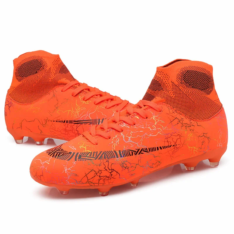 Professional Football Field Boots High Top Anti-Skid Wear-Resistant Training Shoe Studded Boots Futsal Sports Shoes Men Football