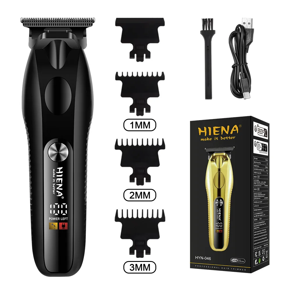 

HIENA Cordless Hair Trimmer Sharp Stainless Steel Blade Hair Clipper Smart LED Display Hair Beard Cutting Machine Barber Cutters