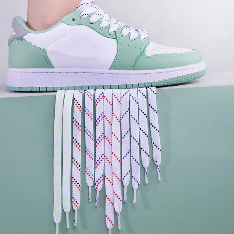 Classic Shoelaces for Sneakers Flat Mixed-colors Shoe laces AF1/AJ Shoelace Elastic Laces Shoes 100/120/140CM Strings 1Pair image 3