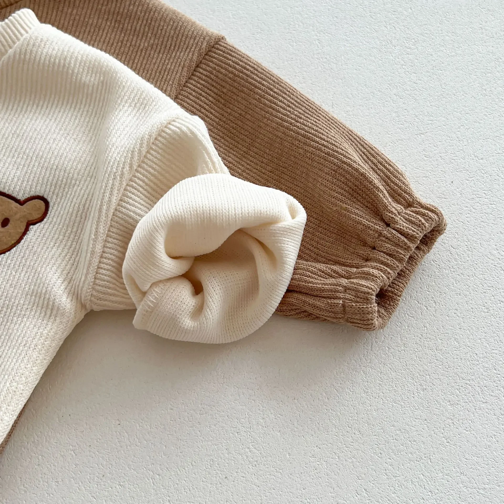 0-3T Newborn Kid Baby Boy Girl Clothes Set Bear Print Pullover Top Sweatshirt Pant Suit Cotton Two Piece Set 2pcs Outfit