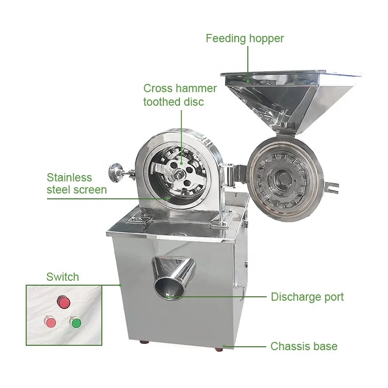 Industrial Commercial Pin Mill Herb Sugar Salt Crusher Powder Chilli Spice Grinder Machine Grind Equipment - view 5