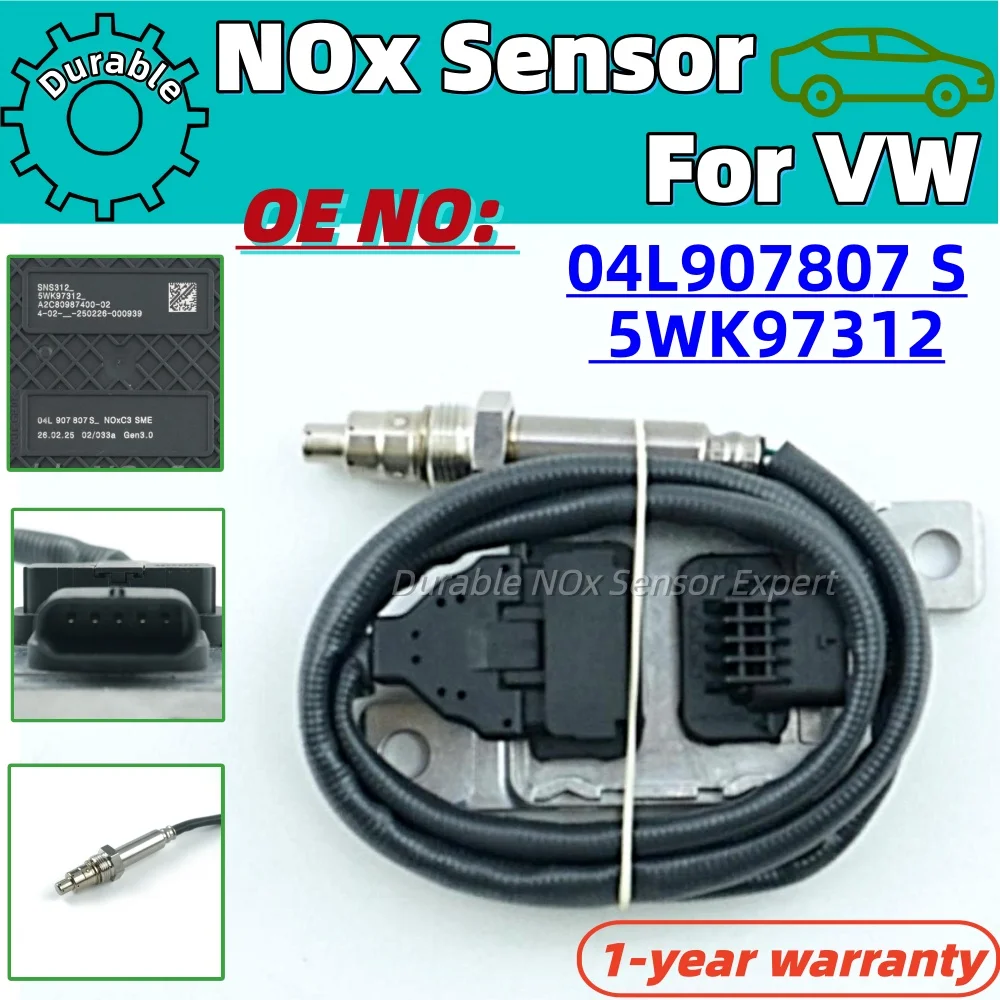 

Brand new genuine Good Quality 04L907807S Nitrogen oxide sensor NOX sensor 5WK97312