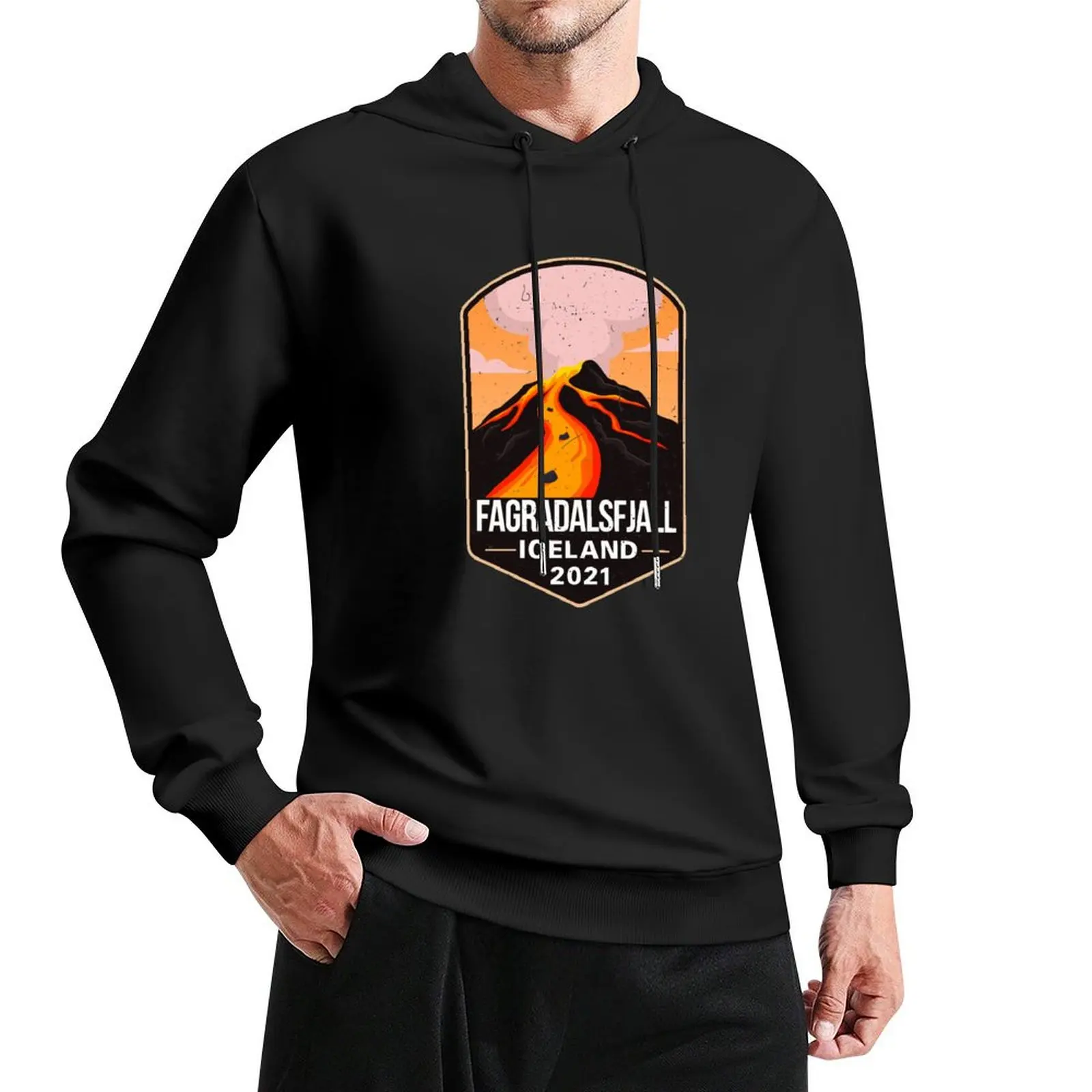 

Fagradalsfjall Iceland Volcano Eruption 2021 Pullover Hoodie mens designer clothes hoodie men