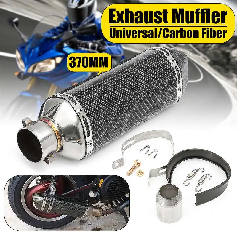 51mm Universal Motorcycle Scooter ATV Exhaust Muffler Pipe Carbon Fiber Exhaust Tip For Honda For Yamaha For Suzuki For Kawasaki