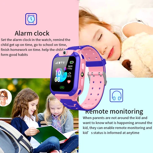 Imagen 2 del producto Reloj inteligente Q12B SIM para niños, GPS, WIFI, videollamada, SOS IP67, resistente al agua, reloj inteligente para niños, Monitor de cámara, rastreador de ubicación, reloj de teléfono