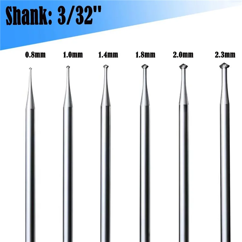 M11K-18Pcs 90º Burr Set - 3/32Inch Shank Jewelry Making Setting Burs For Lapidary 008-023