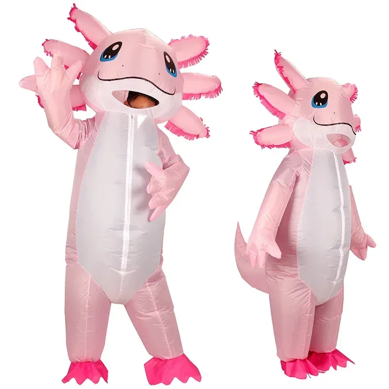 

Inflatable Costume Adult Axolotl Costumes Halloween Blow Up Costume Pink Axolotl Costume for Women Men Animals Cosplay Party # 1