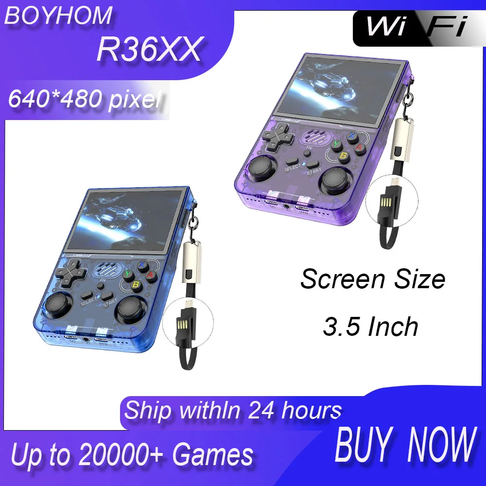 

BOYHOM R36XX Hand-held Game Consoles Video player 3.5-inch IPS Screen Retro Game Player