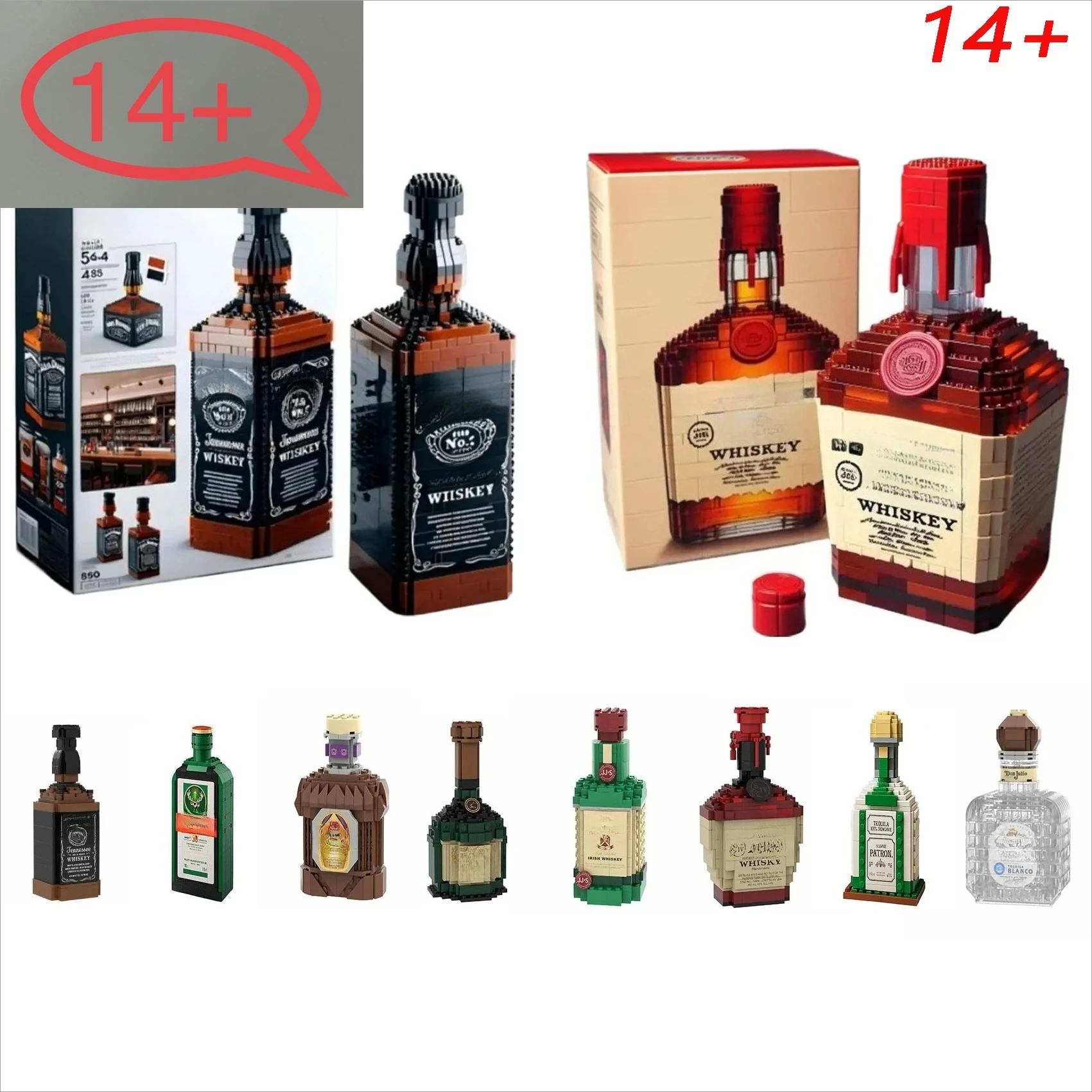 مجموعة MOC 2025 الجديدة: مجموعات مكعبات بناء إبداعية لزجاجة الويسكي عالية الجودة متوفرة في المخزون #1