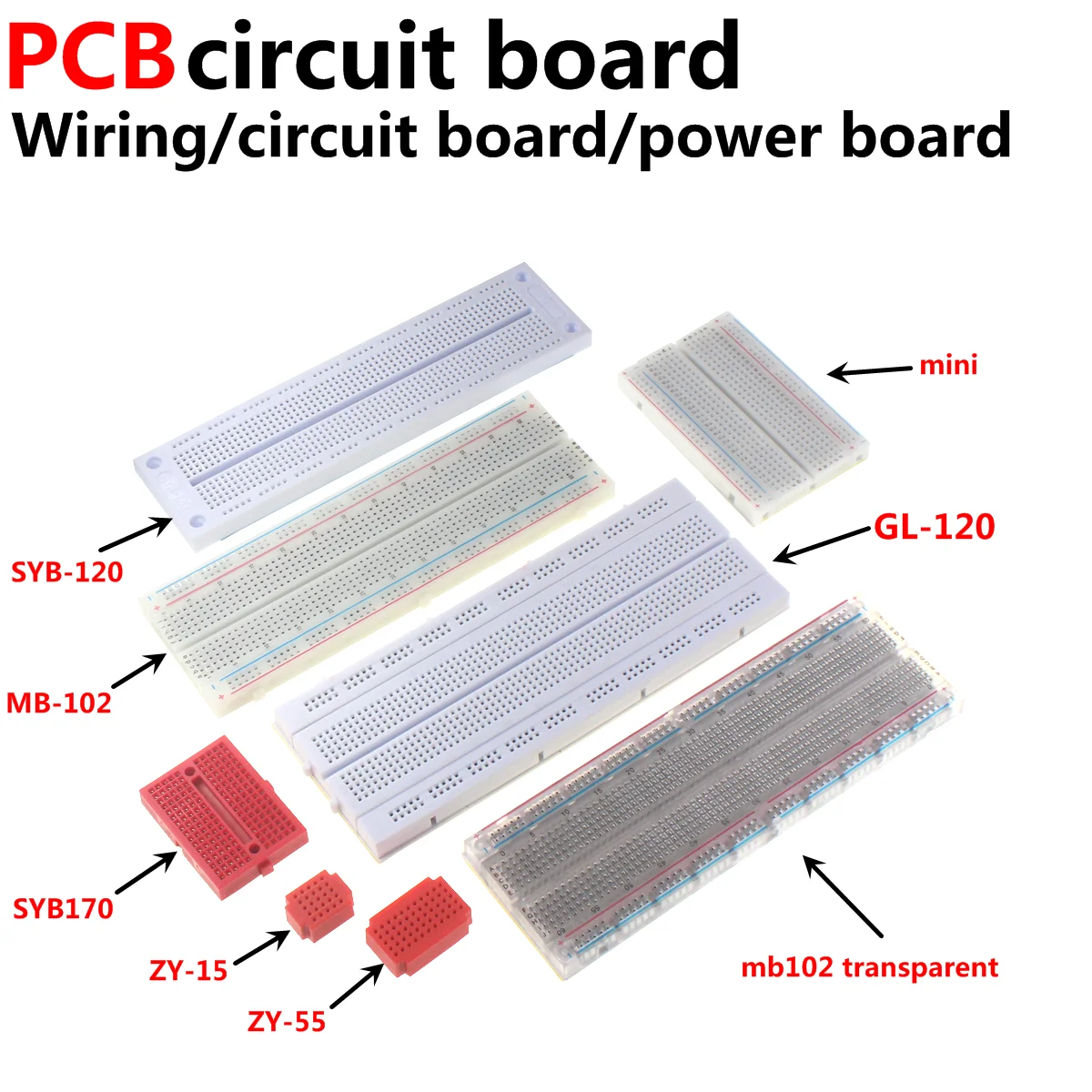 

5/2PCS MB-102 Breadboard 400 830 Point Solderless PCB Bread Board SYB-170 SYB-46 120 ZY-204 protoboard 65 strip Jump Wire Kit