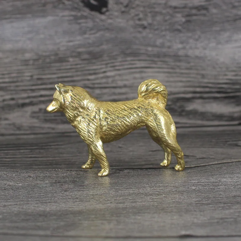 Action figure di cuccioli in ottone Accessori per ornamenti in miniatura Decorazioni artistiche in metallo solido Decorazioni creative per interni di auto da tavolo