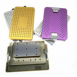 Sterilization Tray Ophthalmic Microsurgical Instruments Autoclavable with a Silicone pad Aluminum alloy Disinfection Box