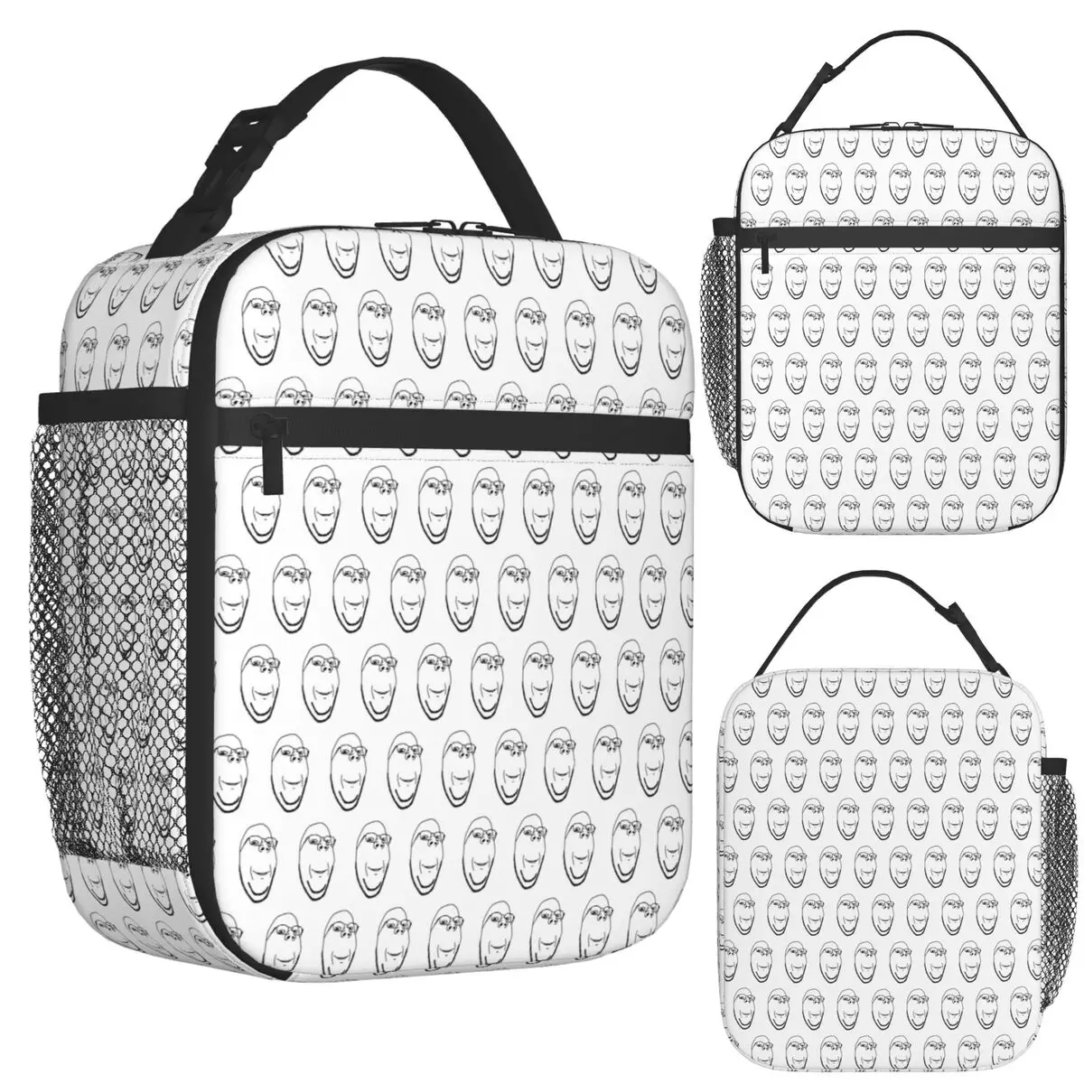 

Smiling Wholesome Wojak Soyjak Insulated Lunch Bag for School Picnic Storage Food Boxes Container Cooler Thermal Lunch Box Tote