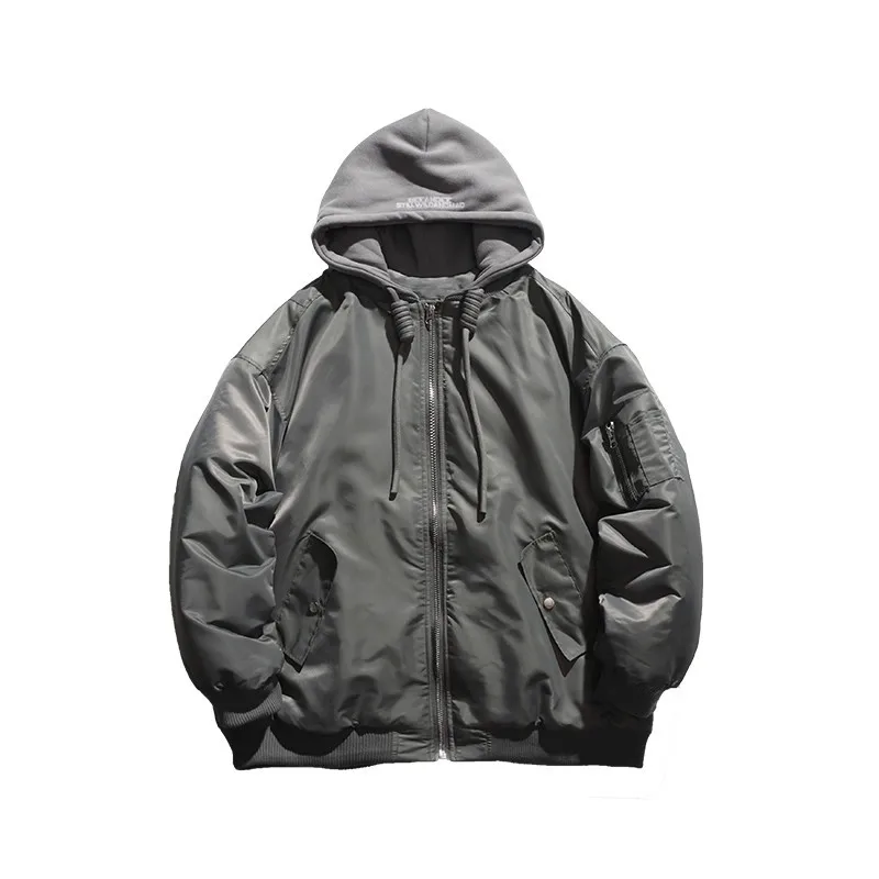 겨울 미국 하이 스트리트 플라이트 재킷 야구 점퍼 코튼 코트 지퍼 디자인 트렌디 두꺼운 코튼 코트 남성 아우터