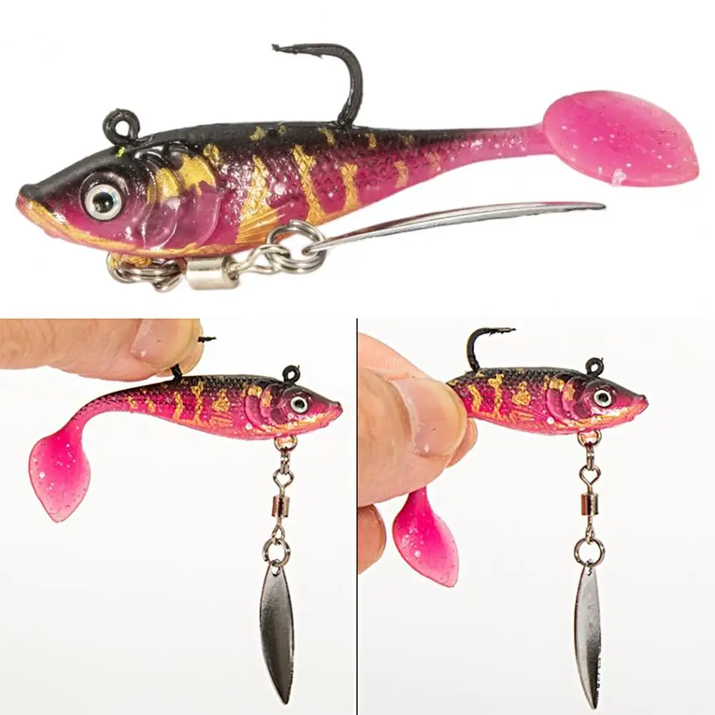 Fishing Bait  Effective Soft Texture Bright Color  6cm Sequins Soft T Tail Bait Angling Tool