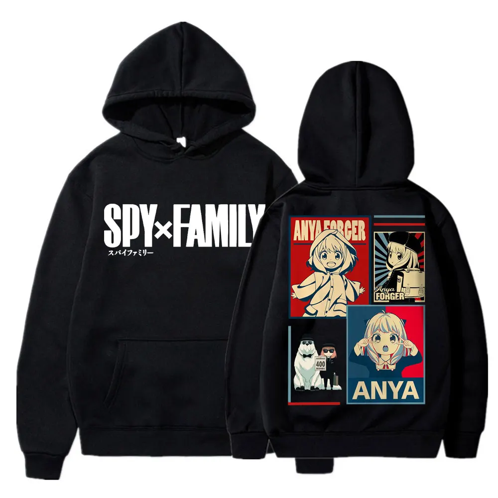Sudadera con capucha de Anime japonés Spy X Family Anya Forger para hombre y mujer, sudadera estética de Manga Kawaii, ropa deportiva informal de lana de gran tamaño para otoño