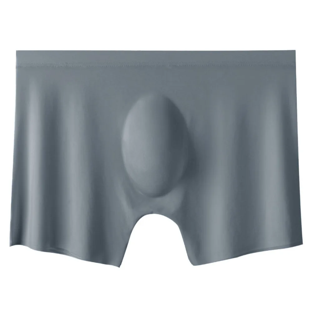 

Solid Color Ultra-thin Boxer Briefs Breathable Quick Dry Cool Feeling Underpants Seamless Lingerie Ice Silk Boxer Briefs Men