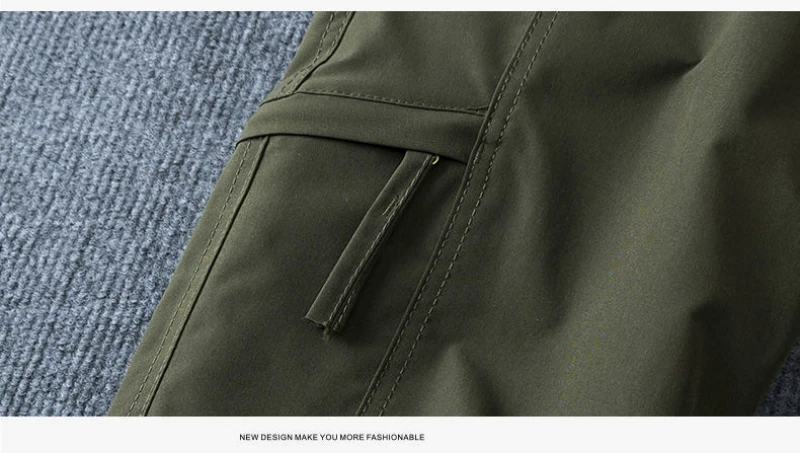 Herren Winter Winddichte Cargo-Hose mit Fleece-Futter, Outdoor Wasserdichte Warme Hose, Gerade Geschnittene Lässige Weite Hose mit Mehreren Taschen – Detail 13