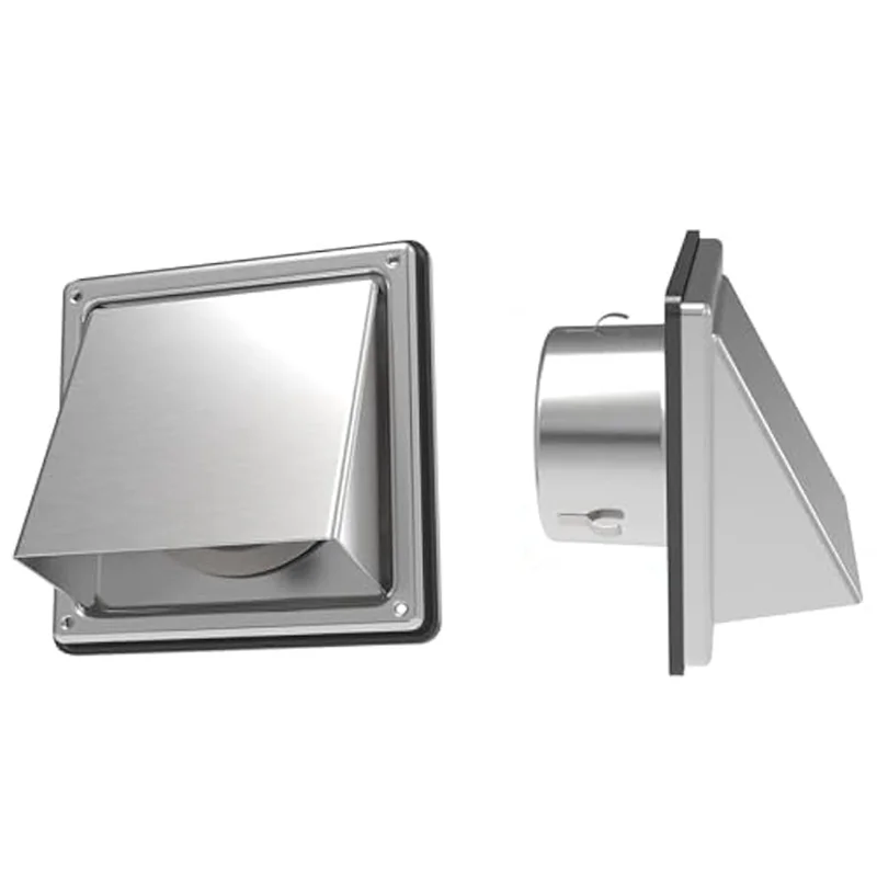 Stainless Steel Vent Cover Outdoor Wall With Cushioned Non Return Flap,External Extractor Wall Vent-AA26