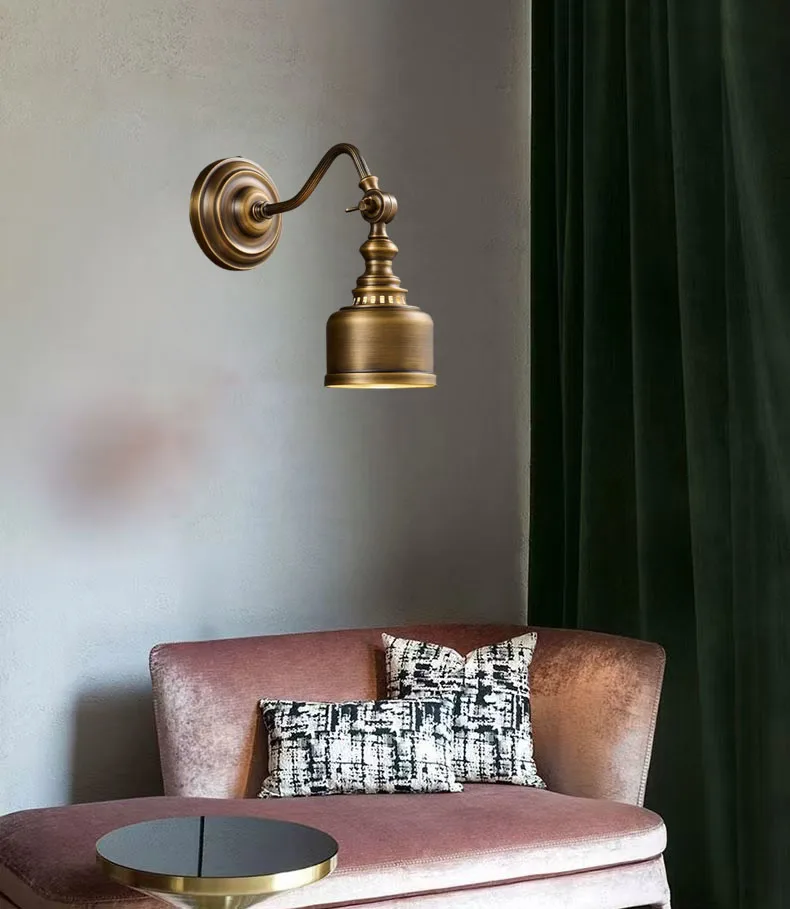 Old Copper Wall Lamp Clear Glass Indoor